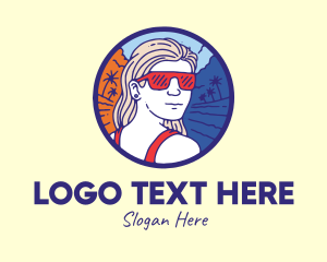 Traveler - Cool Summer Girl logo design