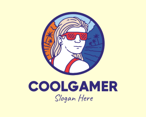 Traveler - Cool Summer Girl logo design