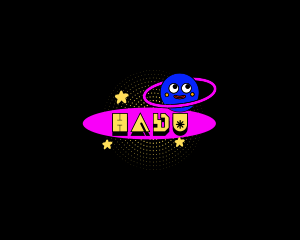 Saturn Mascot Planet Y2K Logo