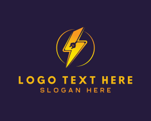 Electric Plug Lightning logo design