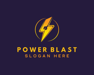 Electric Plug Lightning logo design