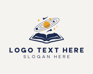 Planets - Universe Galaxy Book logo design