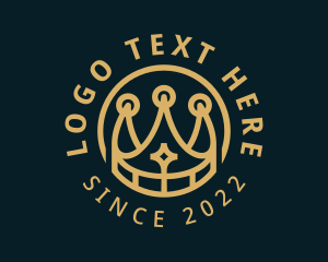 Elegant - Golden Premium Crown logo design