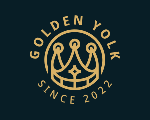 Golden Premium Crown logo design