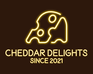Cheddar - Neon Cheese Fromagerie logo design