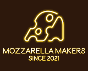 Mozzarella - Neon Cheese Fromagerie logo design