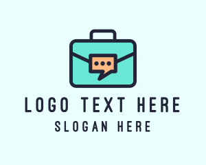 Briefcase - Business Briefcase Chat logo design