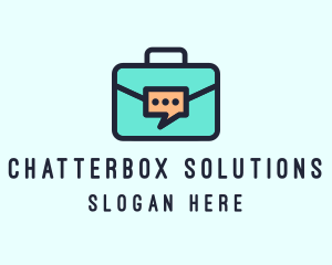 Talking - Business Briefcase Chat logo design