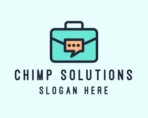 Business Briefcase Chat logo design