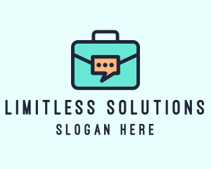 Business Briefcase Chat logo design