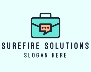 Business Briefcase Chat logo design