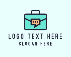 Talking - Business Briefcase Chat logo design