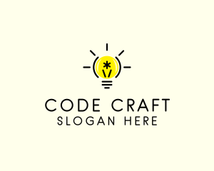 Light Bulb Coding logo design