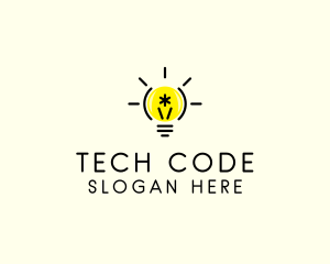 Code - Light Bulb Coding logo design