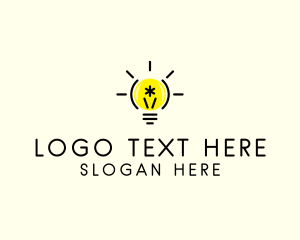 Think - Light Bulb Coding logo design
