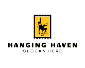 Hanging - Hanging Monkey Stamp logo design