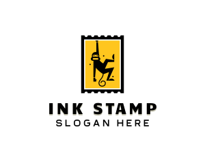 Stamp - Hanging Monkey Stamp logo design