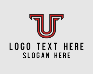 College - Red Modern Letter U logo design