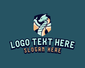 Modern - Mythical Dragon Streamer logo design