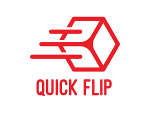 Flying Cube Outline logo design