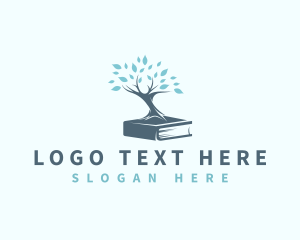 Library - Education Book Tree logo design
