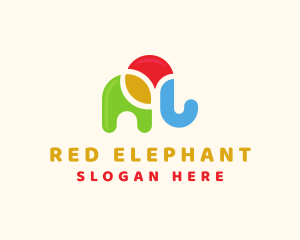 Jungle Elephant Kindergarten logo design