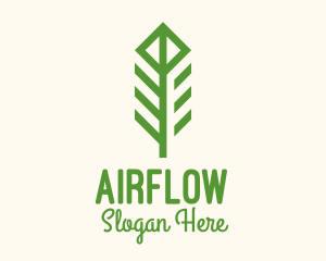 Green Flower Stalk logo design