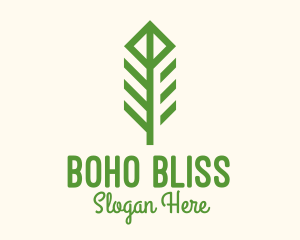 Green Flower Stalk logo design