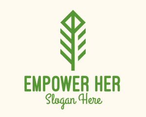 Green Flower Stalk logo design