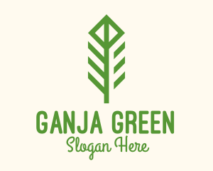 Green Flower Stalk logo design