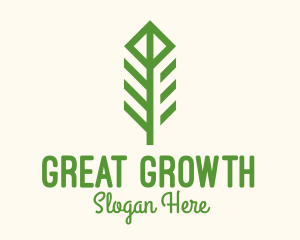 Green Flower Stalk logo design