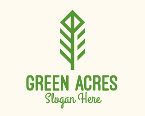 Green Flower Stalk logo design