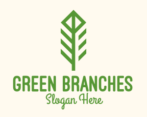 Green Flower Stalk logo design