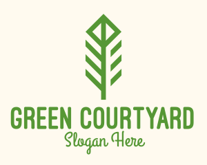 Green Flower Stalk logo design