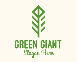 Green Flower Stalk logo design