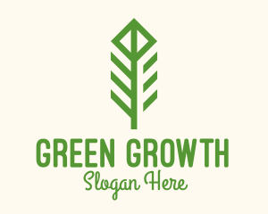 Green Flower Stalk logo design