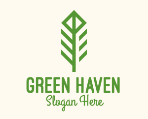 Green Flower Stalk logo design