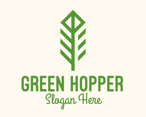 Green Flower Stalk logo design