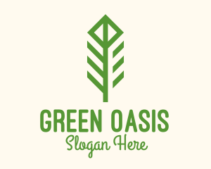 Green Flower Stalk logo design