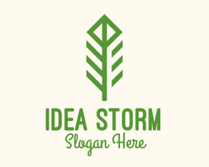 Green Flower Stalk logo design