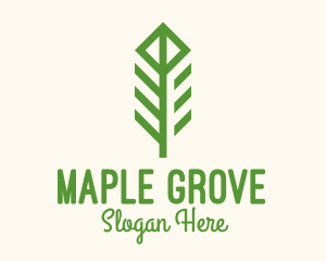 Green Flower Stalk logo design