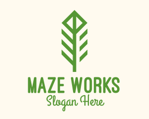 Green Flower Stalk logo design