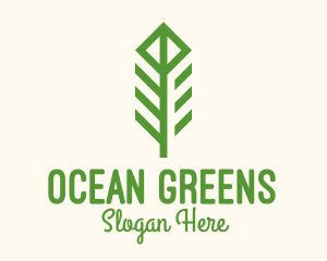 Green Flower Stalk logo design