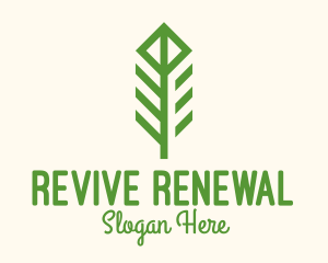 Green Flower Stalk logo design