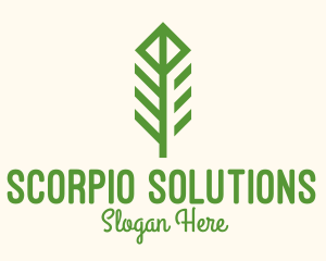 Green Flower Stalk logo design