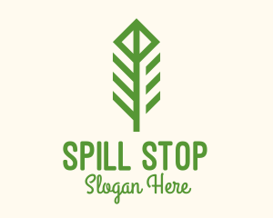 Green Flower Stalk logo design