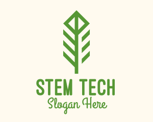 Green Flower Stalk logo design