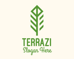 Green Flower Stalk logo design