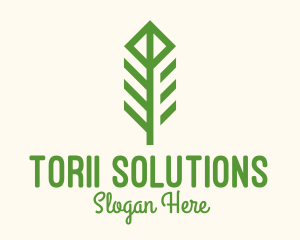 Green Flower Stalk logo design