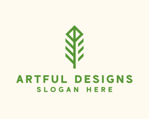 Green Flower Stalk logo design